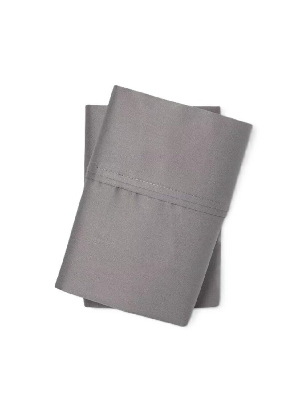 Threshold Solid Gray Sateen Cotton Performance Standard 2 Pillowcase Set NWOT